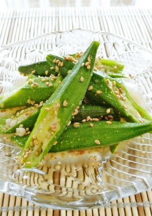 胡麻たっぷり☆焼きオクラのお浸し♪-レシピのメイン写真