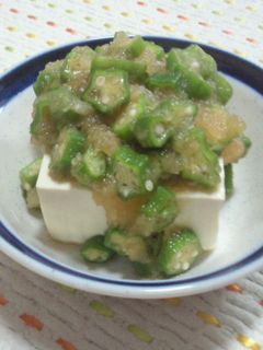 夏に! 大根おろしとオクラの麺つゆ冷奴-レシピのメイン写真