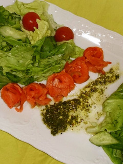 サーモンのバジルドレッシングサラダ-レシピのメイン写真