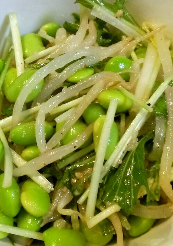 【簡単♪】枝豆と水菜のナムル風サラダ-レシピのメイン写真