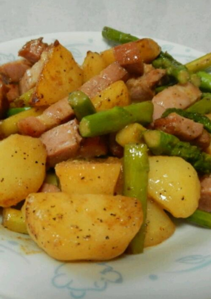 簡単早い♪アスパラベーコンポテトマヨ炒め-レシピのメイン写真
