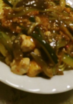 胡瓜と茄子の麻婆麺-レシピのメイン写真