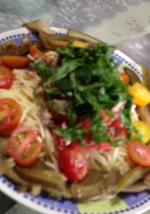 トマトとサバ水煮缶の冷製パスタ-レシピのメイン写真