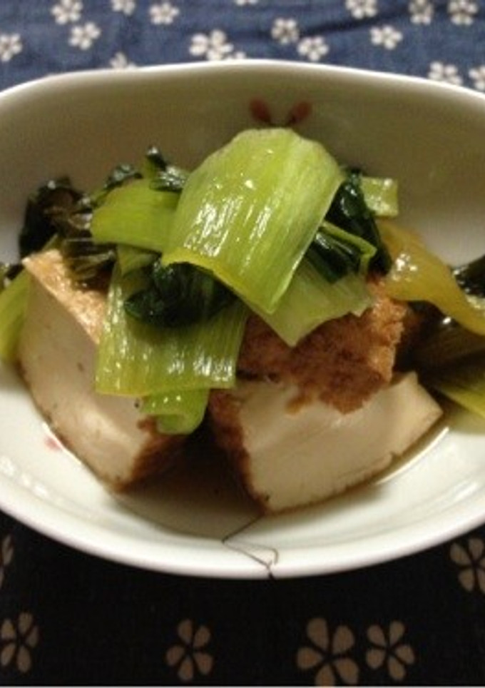 ホッとする和☆厚揚げ＆ちんげん菜の煮物♪-レシピのメイン写真
