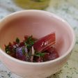 生ハムと青紫蘇のサラダ~梅酒ジュレ