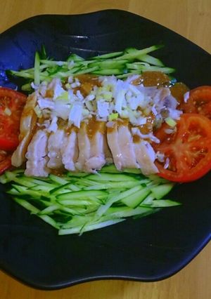 しっとり茹で鶏でピリ辛バンバンジー-レシピのメイン写真