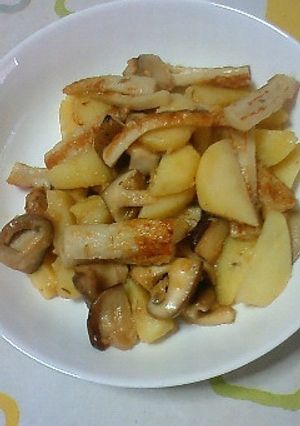 じゃがいも・しいたけ・ちくわの味噌炒め-レシピのメイン写真
