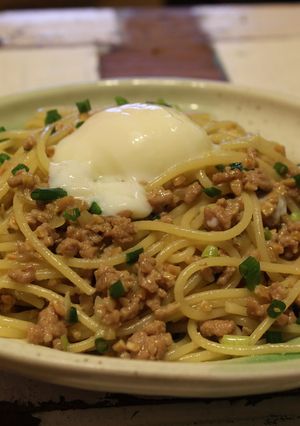 肉味噌と納豆の和パスタ-レシピのメイン写真
