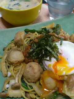 ☆時短☆冷凍シーフードで納豆和風パスタ-レシピのメイン写真