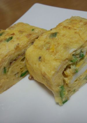 ニンニクオクラチーズの厚焼き卵焼-レシピのメイン写真