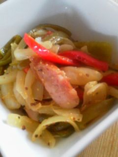 ソーセージと野菜の粒マスタード炒め-レシピのメイン写真