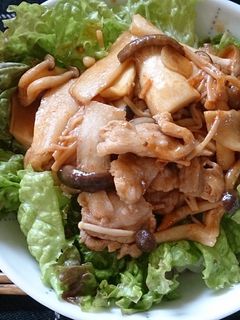 豚バラとキノコのこってり丼♪-レシピのメイン写真