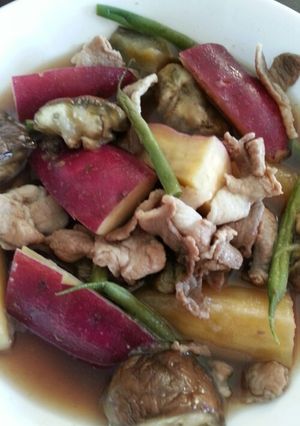 なすとさつま芋と豚肉のさっぱり煮-レシピのメイン写真