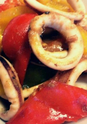 夏野菜で！colorfulいかみそ炒め-レシピのメイン写真