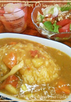 *減塩カレーとフルーツポンチのセット*-レシピのメイン写真