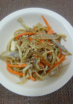 食物繊維とビタミンE！きんぴらごぼう切干-レシピのメイン写真
