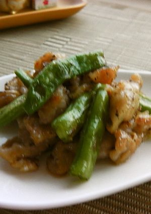 豚しゃぶ肉のつるりんニンニク醤油炒め♬-レシピのメイン写真
