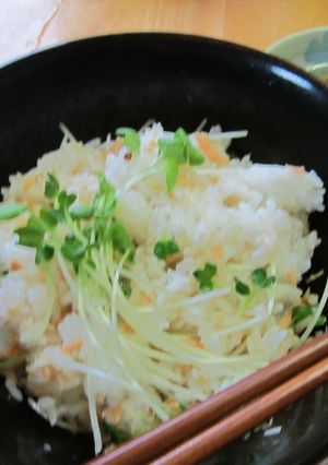 即席！鮭フレークとカイワレの混ぜご飯-レシピのメイン写真