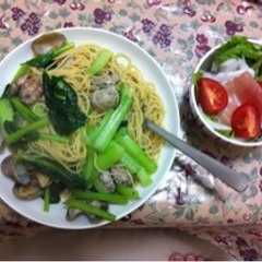 20分でできる！あさりと小松菜のパスタ-レシピのメイン写真