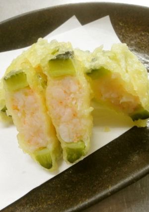 懐石風！海老を詰めたゴーヤの天ぷら-レシピのメイン写真