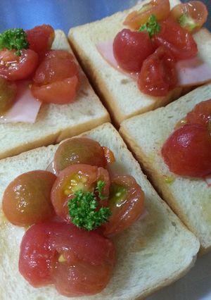 家庭菜園プチトマトでつくったブルスケッタ-レシピのメイン写真