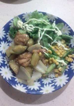 簡単、茄子と鶏肉丼-レシピのメイン写真