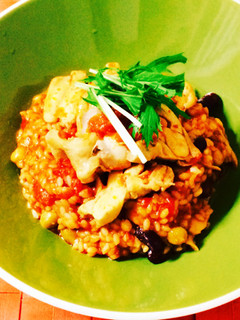 簡単×男子料理:鶏もも肉のトマトリゾット-レシピのメイン写真
