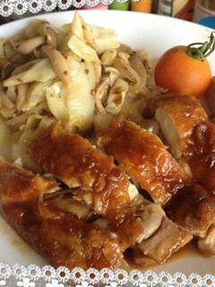 鶏の照焼き☆キャベツのレモンマスタード添-レシピのメイン写真