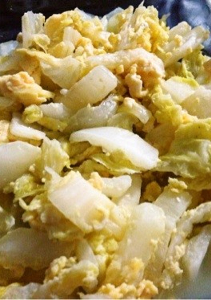 簡単！野菜のおつまみ！白菜の卵とじ-レシピのメイン写真