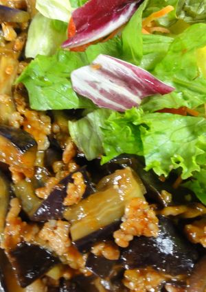 茄子と挽肉の甘辛サラダ和え♪-レシピのメイン写真