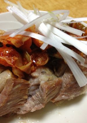 ♡ウんマー♡ 塩豚角煮 キムチと白髪葱-レシピのメイン写真