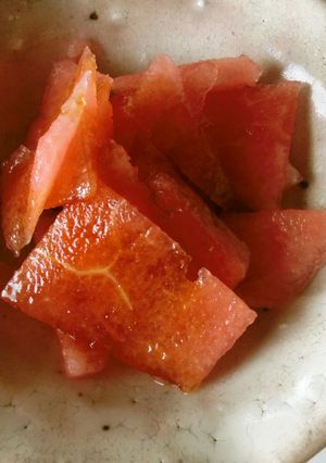 簡単 エコ スイカの皮(ピンク)醤油和え-レシピのメイン写真