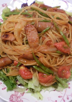 ナポリタンスパ!ホッとサラダ♡-レシピのメイン写真
