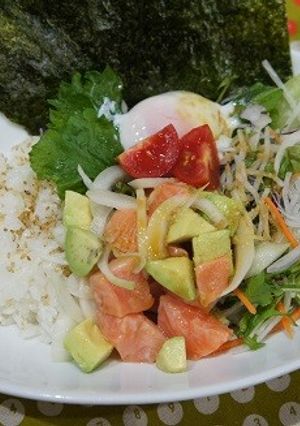 野菜たっぷり☆サラダサーモン丼-レシピのメイン写真