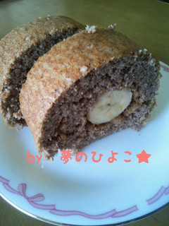 ヘルシーおからのココアバナナロールケーキ-レシピのメイン写真