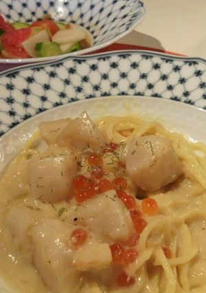 ホタテのクリーム風パスタ-レシピのメイン写真