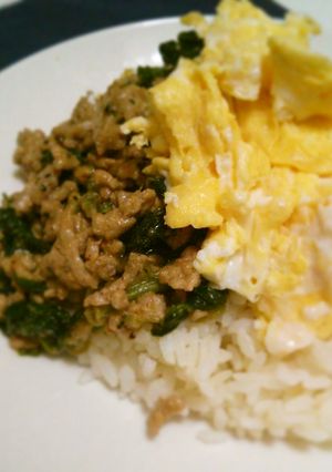豚ひき肉とほうれん草のそぼろ丼-レシピのメイン写真