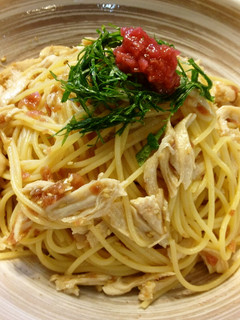 簡単ヘルシー!さっぱり梅ささみパスタ-レシピのメイン写真