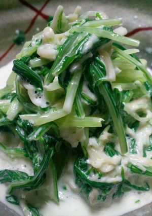 水菜とホタテ缶で…わさびマヨネーズ和え-レシピのメイン写真
