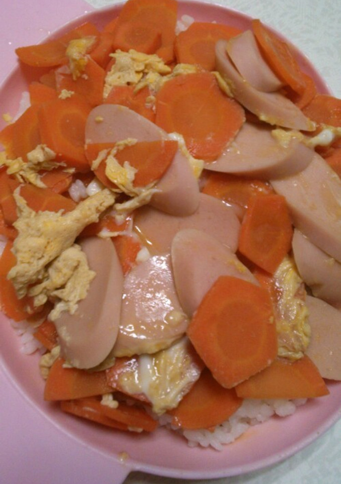 人参と魚二ソの卵とじ丼-レシピのメイン写真