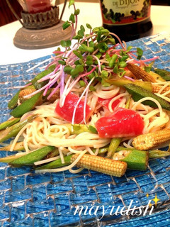 ♪焼き野菜いっぱい♪和風冷製パスタ☆-レシピのメイン写真