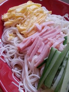 簡単ランチ給食レシピ♪そうめん冷やし中華-レシピのメイン写真
