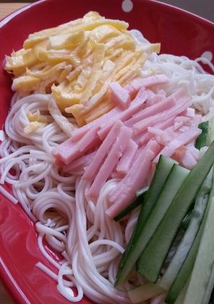 簡単ランチ給食レシピ♪そうめん冷やし中華-レシピのメイン写真