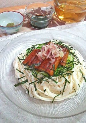ひつまぶし風に出汁でぶっかけ☆うなぎ素麺-レシピのメイン写真