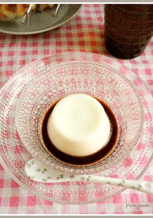 電子レンジ♪牛乳ゼリー黒蜜がけ-レシピのメイン写真