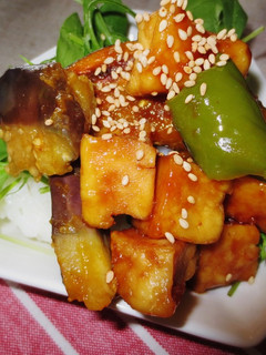 夏野菜と高野豆腐のしっとり甘酢だれ炒め-レシピのメイン写真