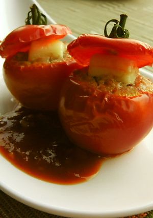 丸ごとトマトのカップチーズバーグ❤-レシピのメイン写真