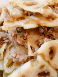 ハスとひき肉の炒め煮♪-レシピのメイン写真