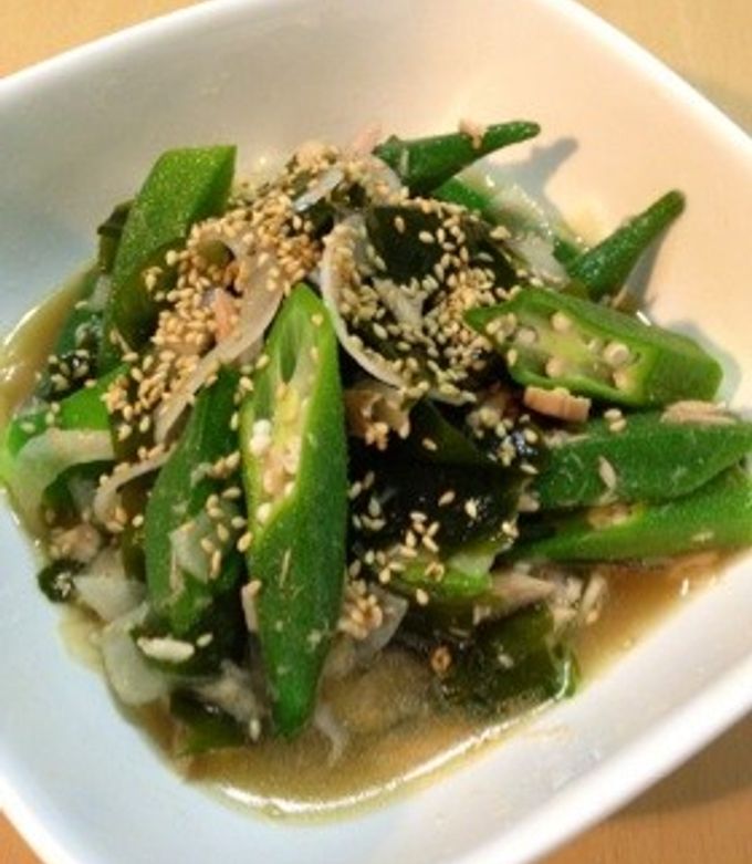 簡単♪オクラとワカメのツナ.ポン酢和え☆-レシピのメイン写真