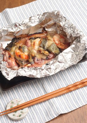 のり天と魚介のマヨホイル焼き-レシピのメイン写真